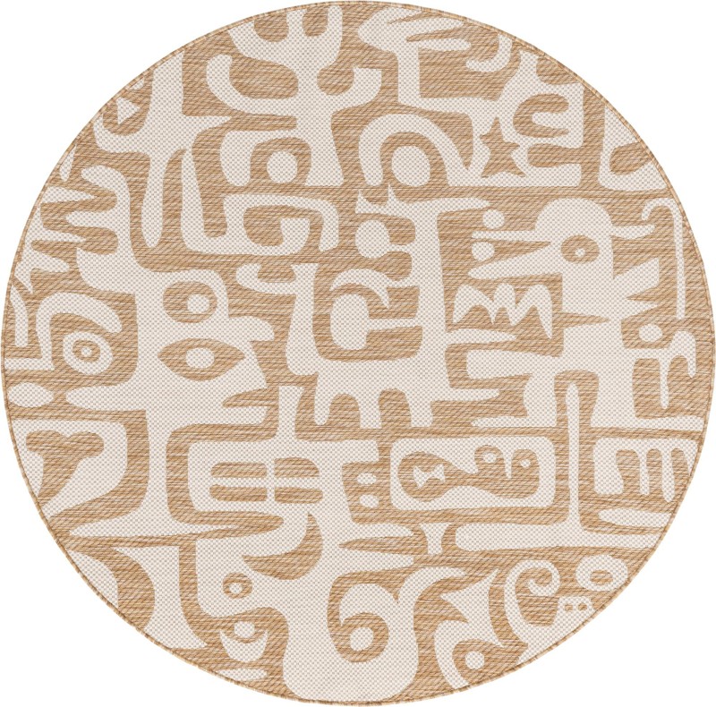 6' x 6' Hungerford · Abstract Outdoor Rug, taupe
