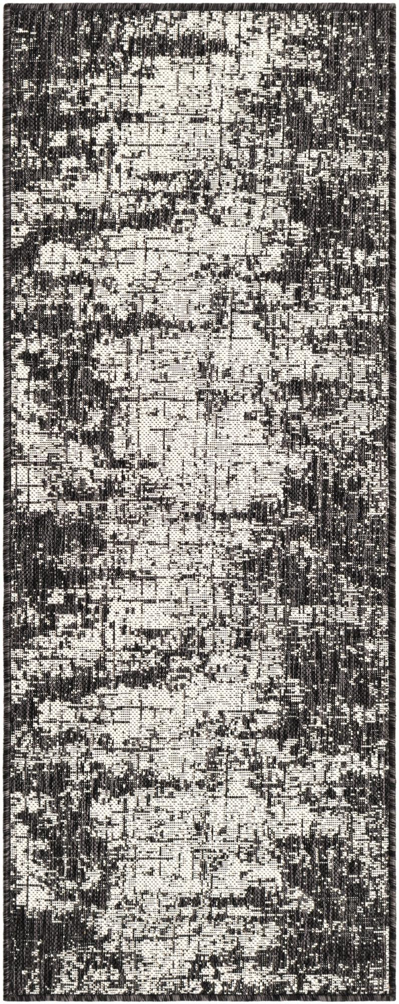 2' x 5' 3 Rigby · Abstract Outdoor Rug, black and white