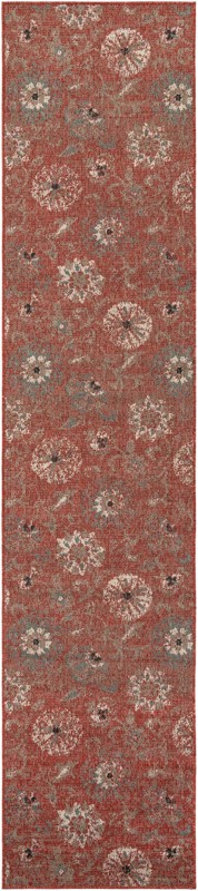 2' 7 x 12' Lofton · Border Outdoor Rug, terracotta
