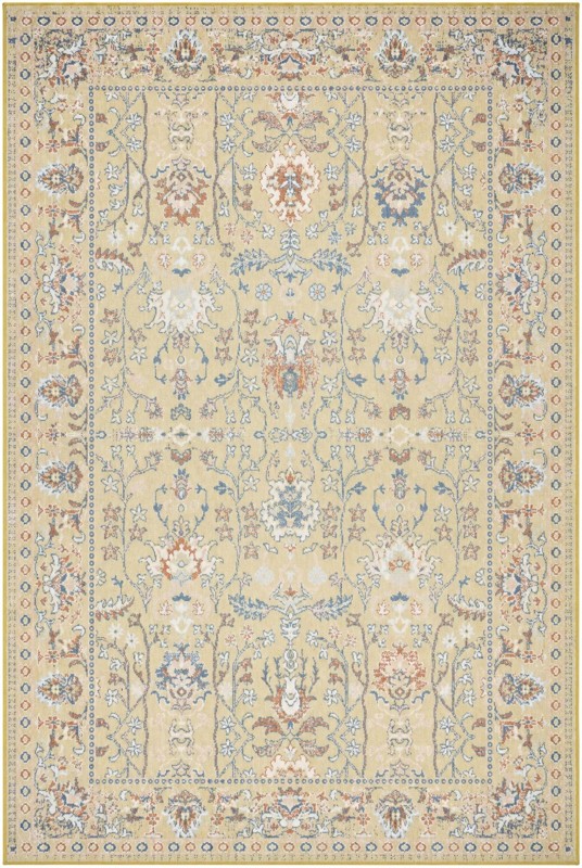 6' x 9' Sandys · Persian Washable Rug, yellow and blue