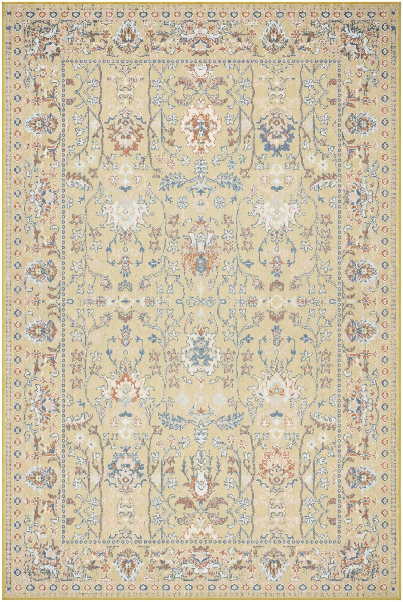 6' x 9' Sandys · Persian Washable Rug, yellow and blue