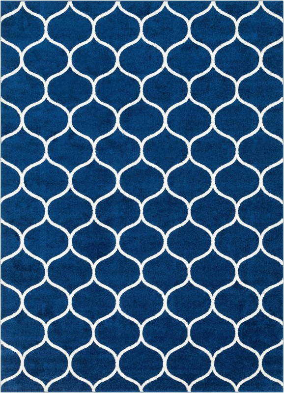 7' 10 x 11' Ingram · Lattice rug, navy and ivory