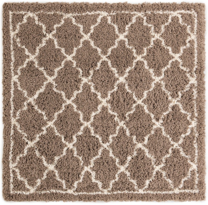 Kemble · Lattice shag rug, khaki and ivory