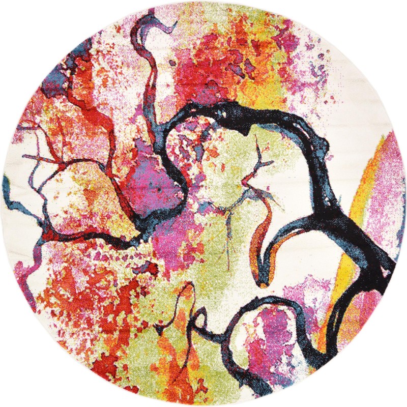 8' x 8' Tucker · Botanical rug, multicolor on ivory