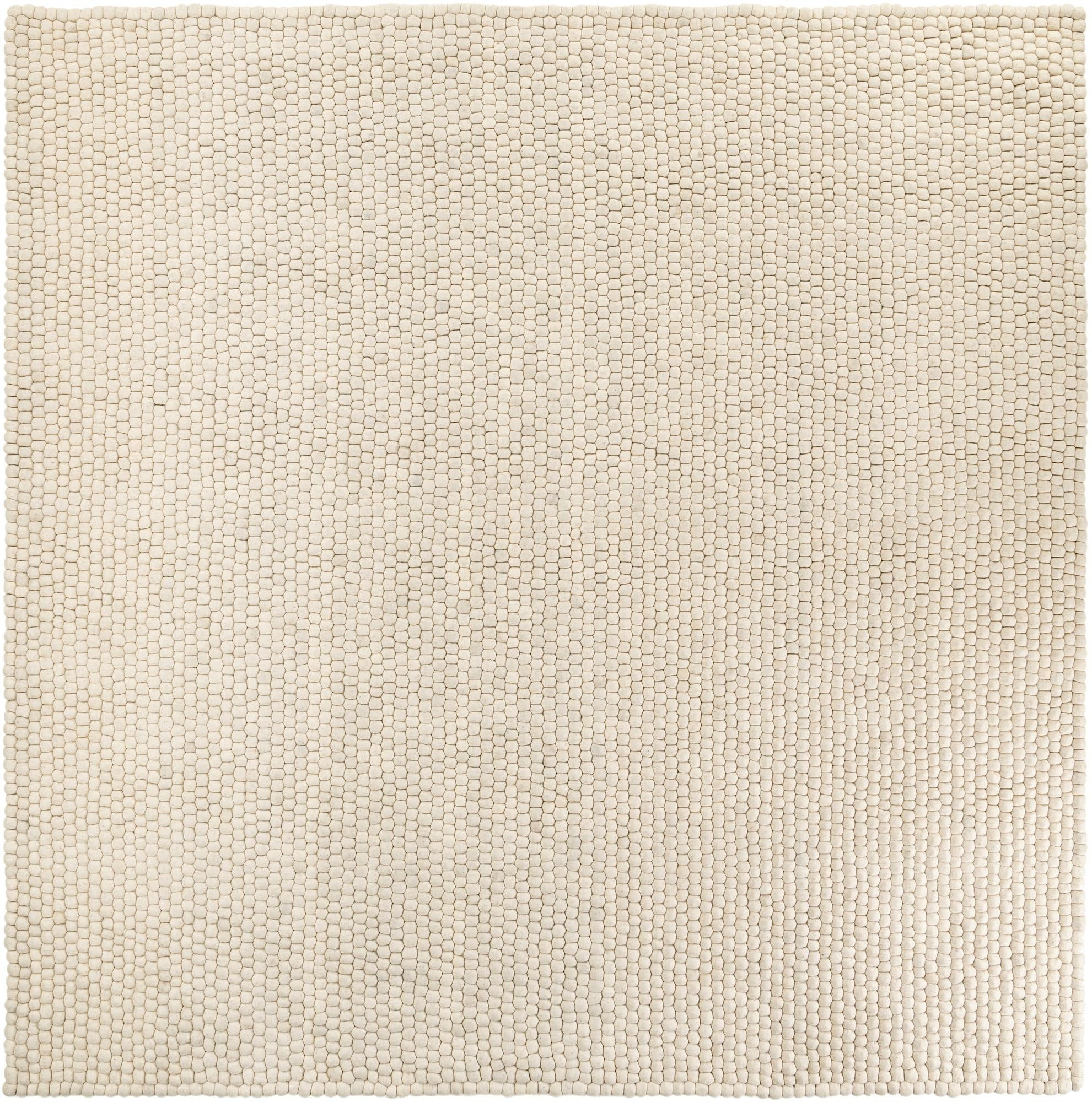 10' x 10' Hawthorne · Solid bobble Wool Rug, ivory