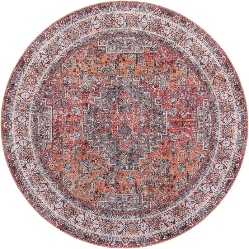 Cowper · Border Washable Rug, rust red