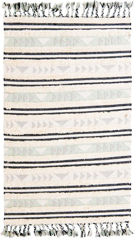5' 1 x 8' Tolbert · Geometric Wool Rug, aquamarine