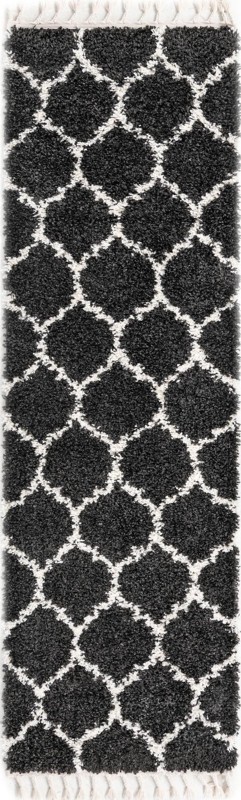 2' 7 x 8' 2 Everett · Lattice shag rug, black and white