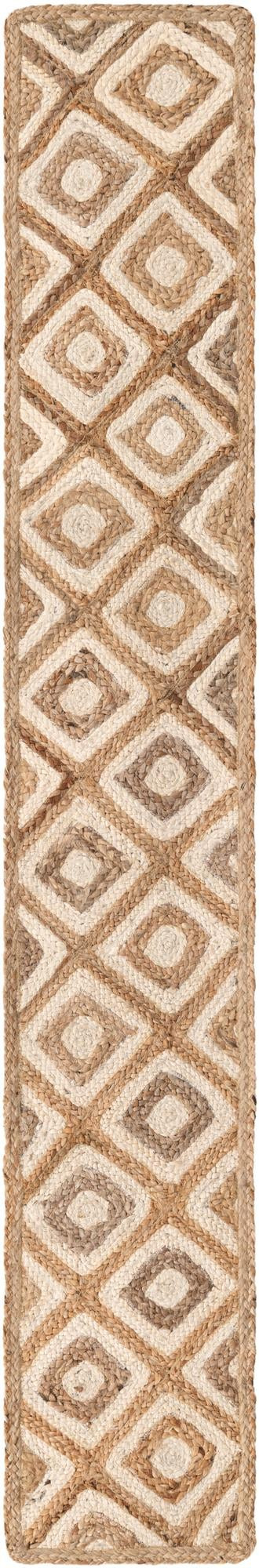 1' 2 x 8' Halsey · Diamond Braided Jute Rug, natural