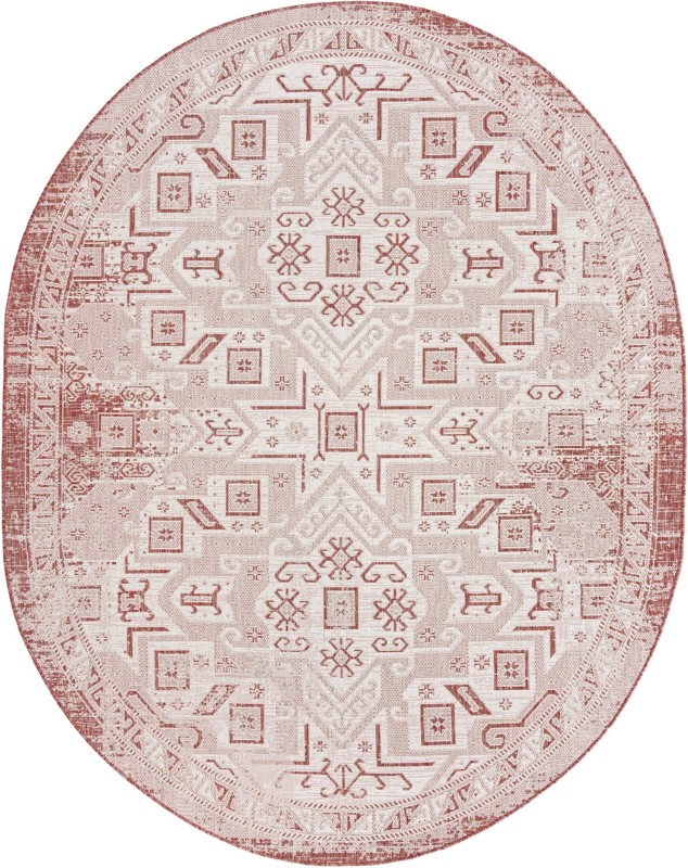 7' 10 x 10' Estuary · Border Outdoor Rug, rust red