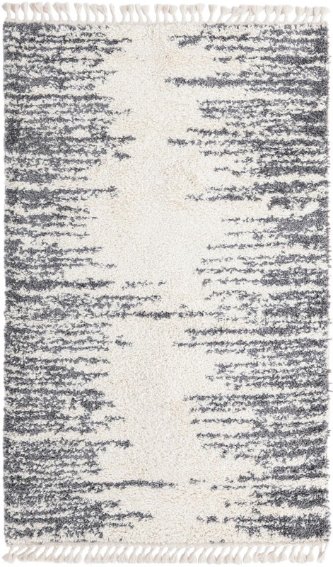 Felton · Abstract Shag Rug, white