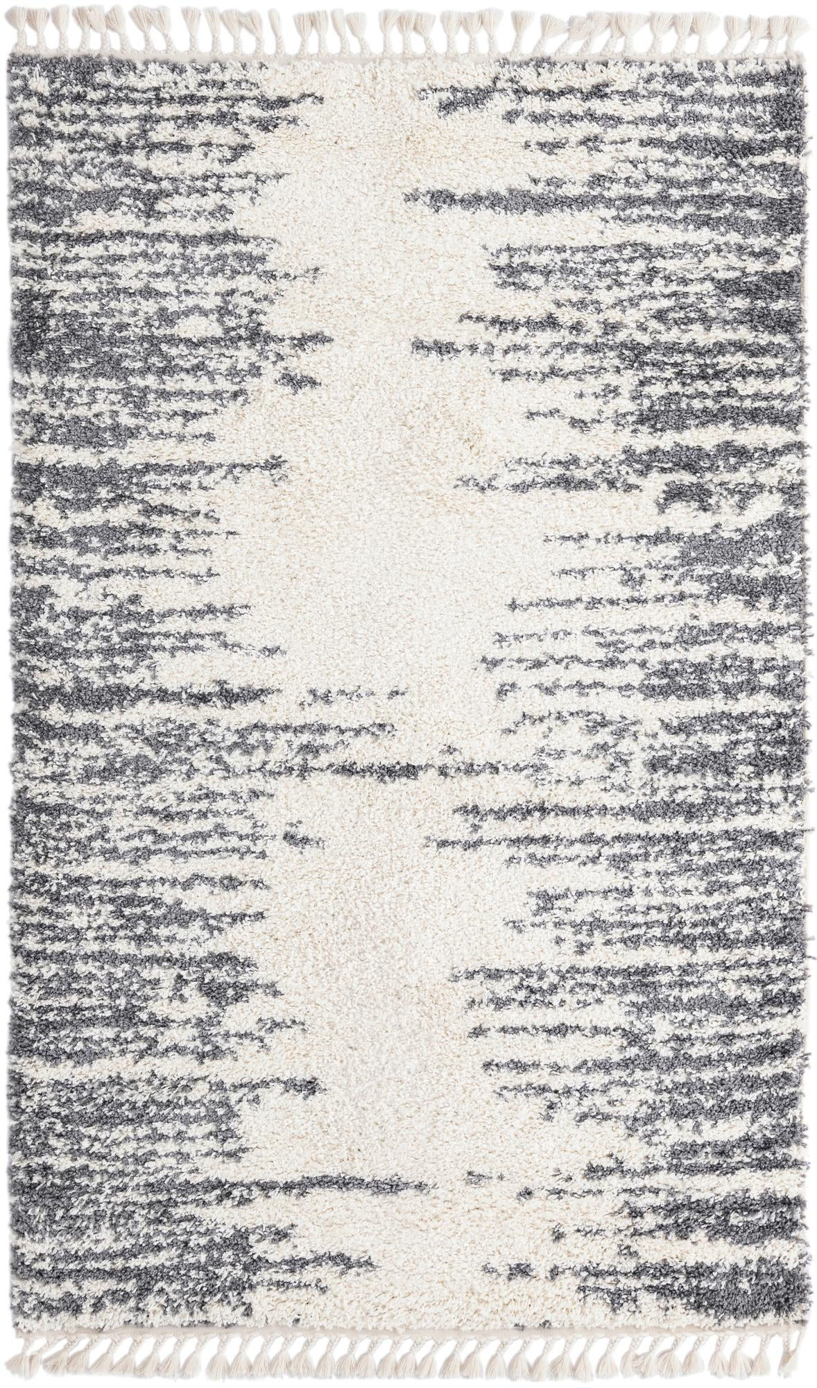 5' 3 x 8' Felton · Abstract Shag Rug, white