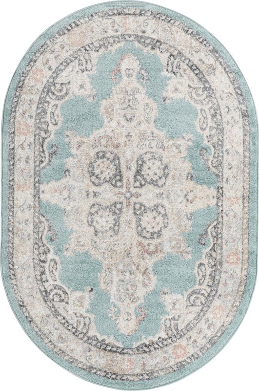 Selby · Border rug, aqua