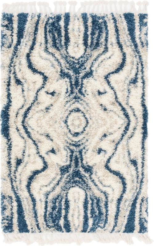 4' x 6' Helena · Abstract Shag Rug, blue