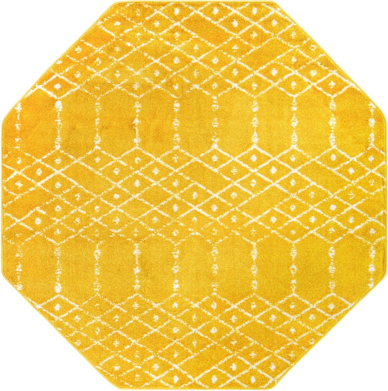 5' 3 x 5' 3 Newcomb · Diamond rug, yellow