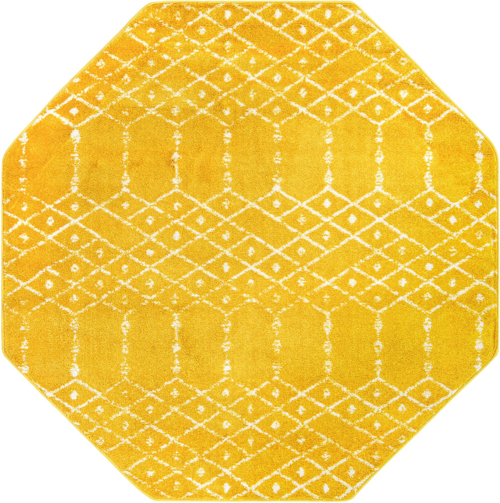 5' 3 x 5' 3 Newcomb · Diamond rug, yellow