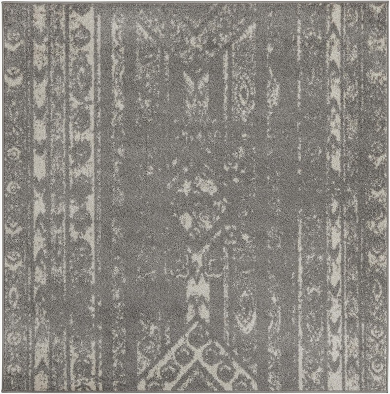 Underhill · Tribal stripe rug, gray and ivory