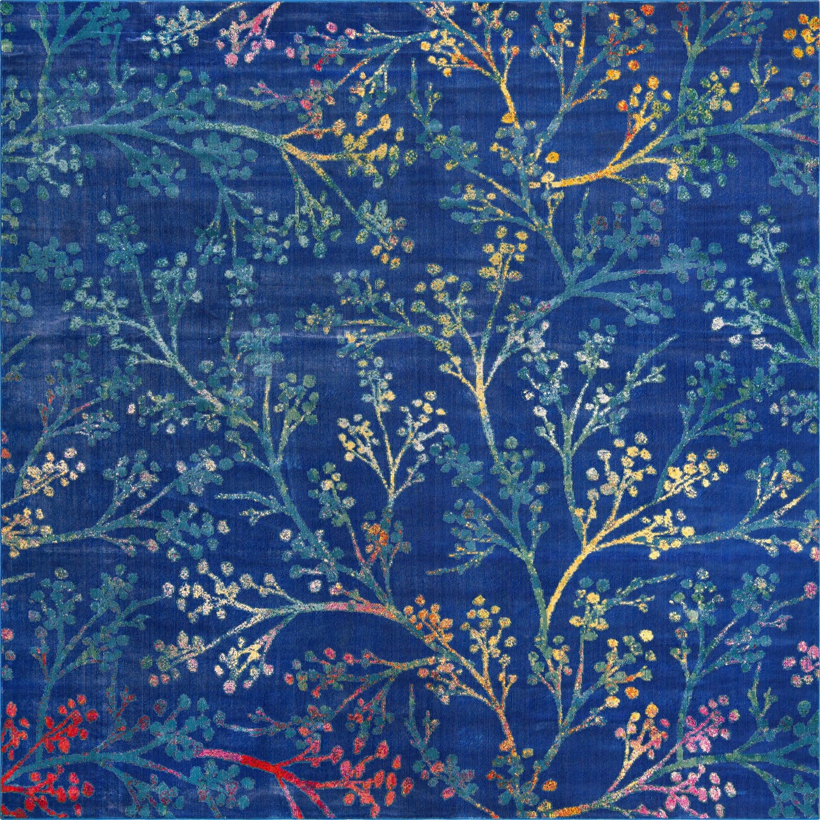 10' x 10' Garrick · Floral / botanical rug, blue