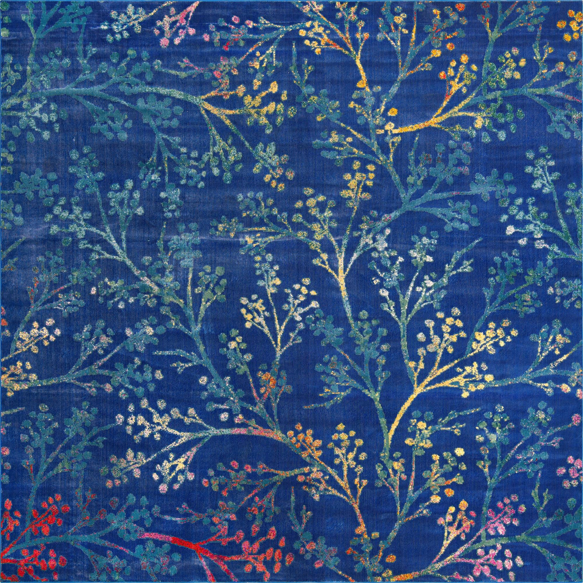 10' x 10' Garrick · Floral / botanical rug, blue