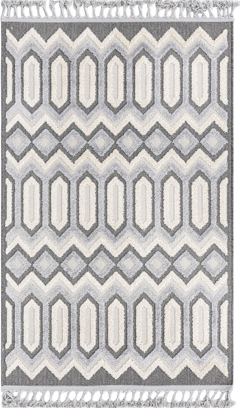 4' x 6' Roddy · Geometric rug, charcoal gray and beige