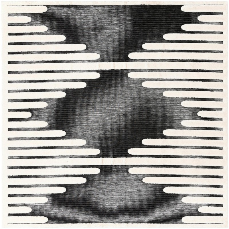 Hibbert · Geometric lines rug, gray and ivory