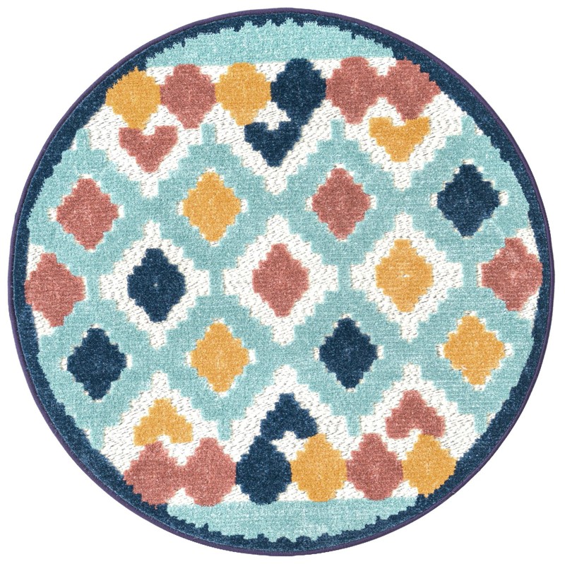 3' 3 x 3' 3 Beale · Border Outdoor Rug, ivory