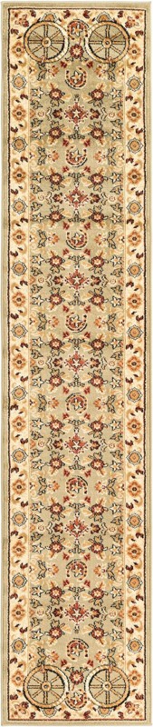 Tabor · Western round rug, green and rust