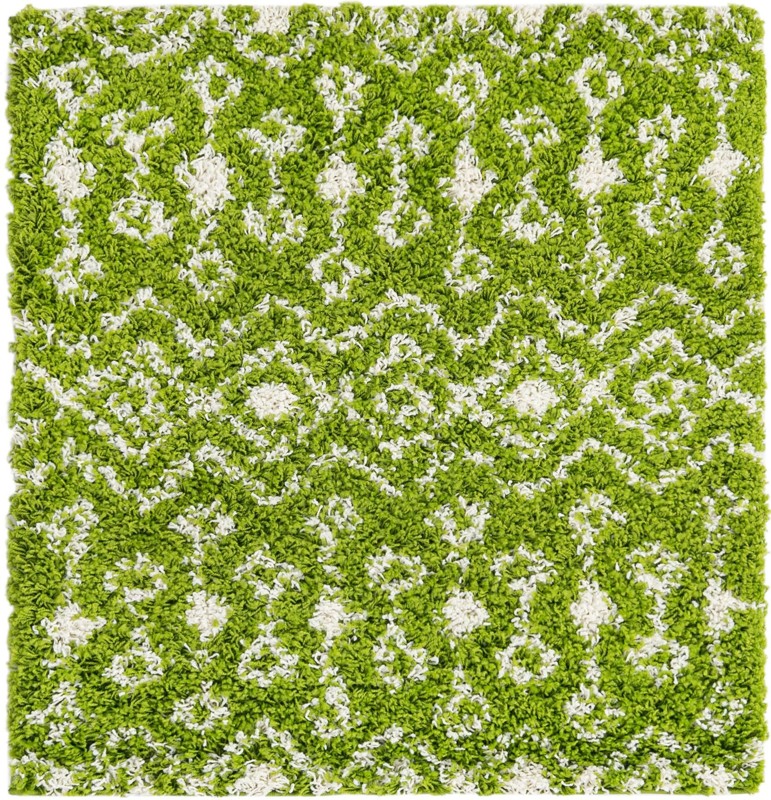 3' x 3' Bayley · Chevron Shag Rug, green