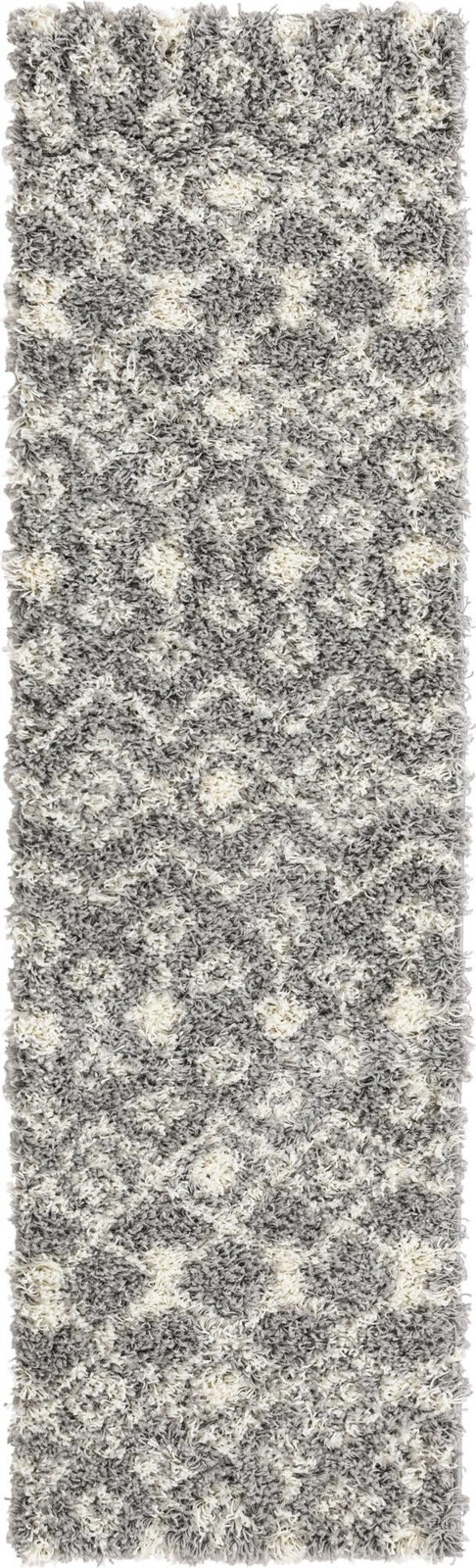 2' x 7' Bayley · Diamond Shag Rug, gray