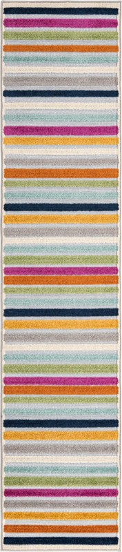 Wesley · Striped Outdoor Rug, multicolor and gray