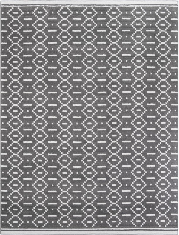 10' x 13' Rankin · Geometric rug, gray and ivory
