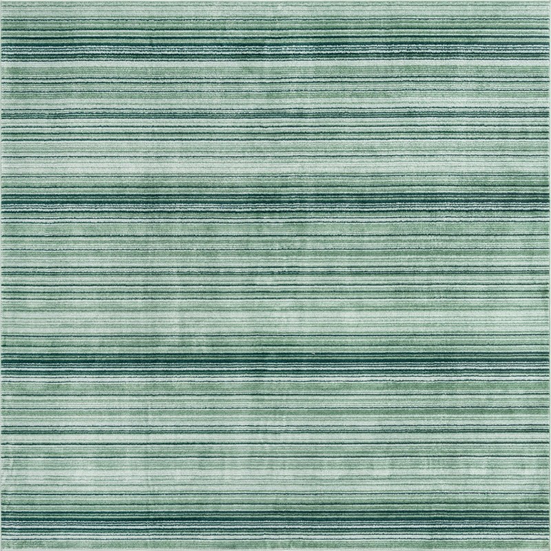 9' 10 x 9' 10 Jagger · Striped rug, shades of green