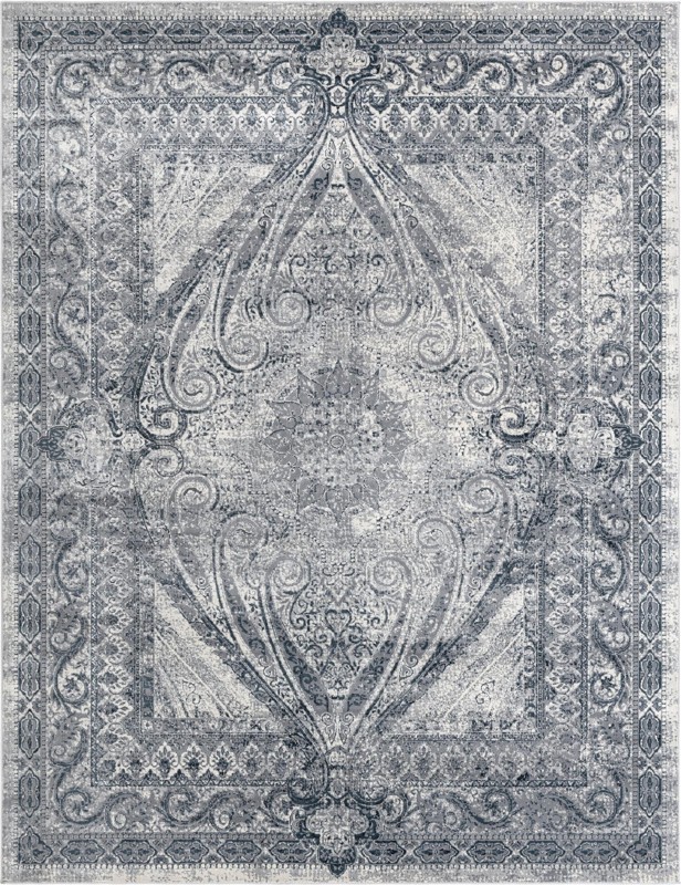 Eberly · Medallion rug, dark blue and gray