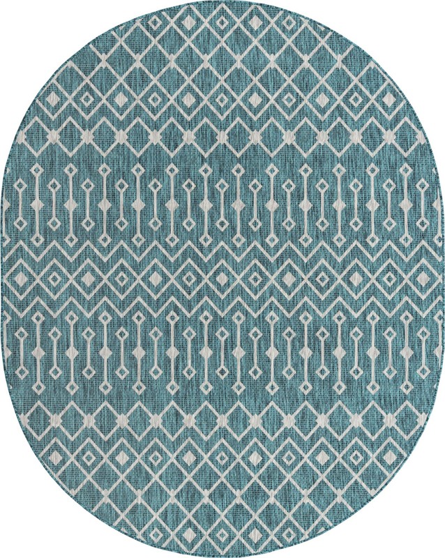7' 10 x 10' Kearney · Diamond Outdoor Rug, teal