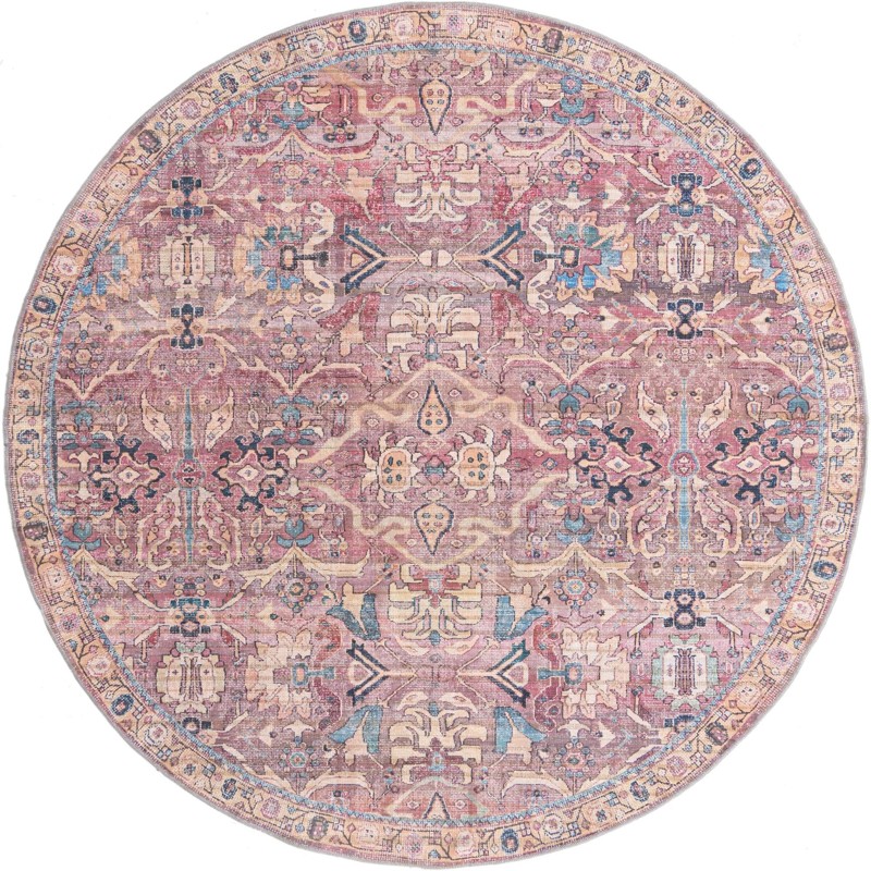 Gaskell · Medallion Washable Rug, pink