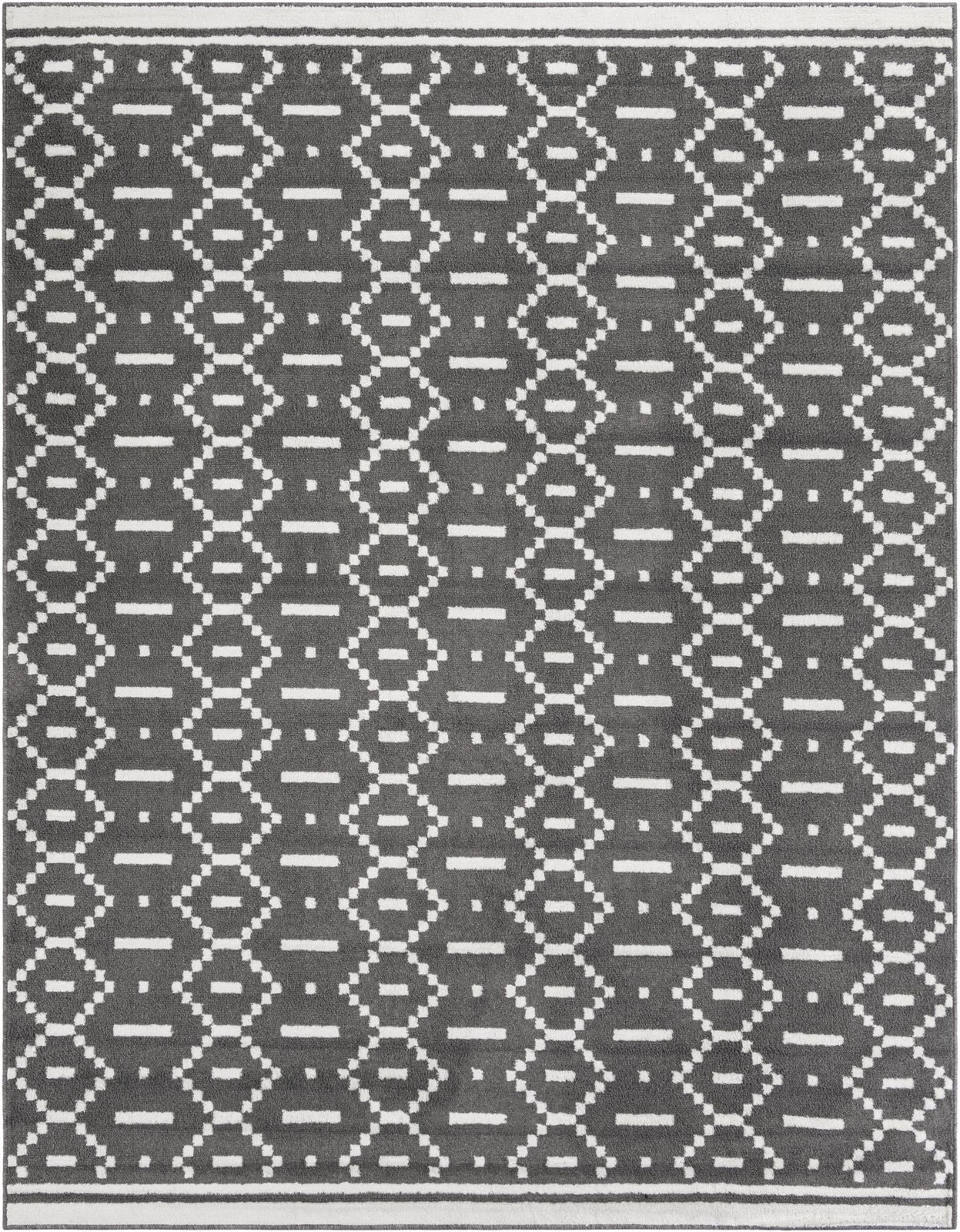 7' 10 x 10' Rankin · Geometric rug, gray and ivory