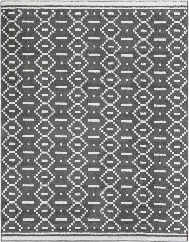 7' 10 x 10' Rankin · Geometric rug, gray and ivory