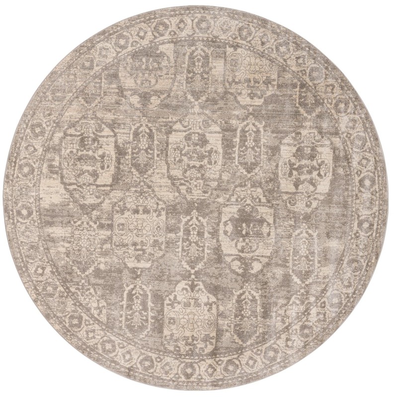 7' 10 x 7' 10 Pullman · Border rug, gray