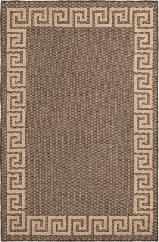 5' 3 x 8' Hitchcock · Border rug, brown and natural