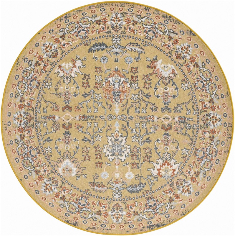 5' 3 x 5' 3 Sandys · Persian Washable Rug, yellow and blue