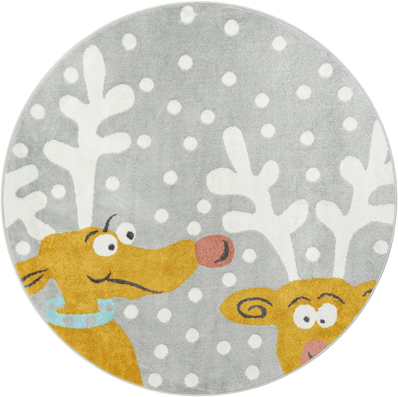 6' 1 x 6' 1 Dove · Pictoral rug, gray