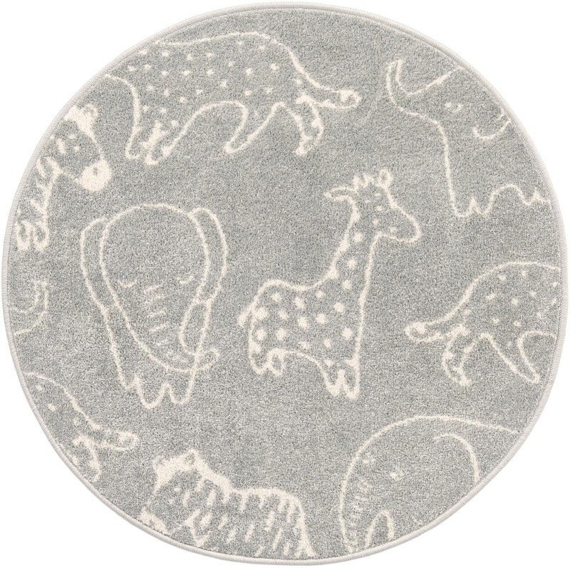 3' 3 x 3' 3 Ernest · Pictoral rug, gray