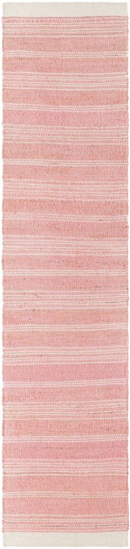 2' 7 x 12' Galway · Striped Wool Rug, blush pink and ivory