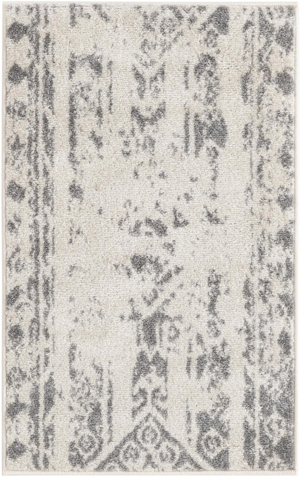 2' x 3' Underhill · Abstract rug, ivory and gray