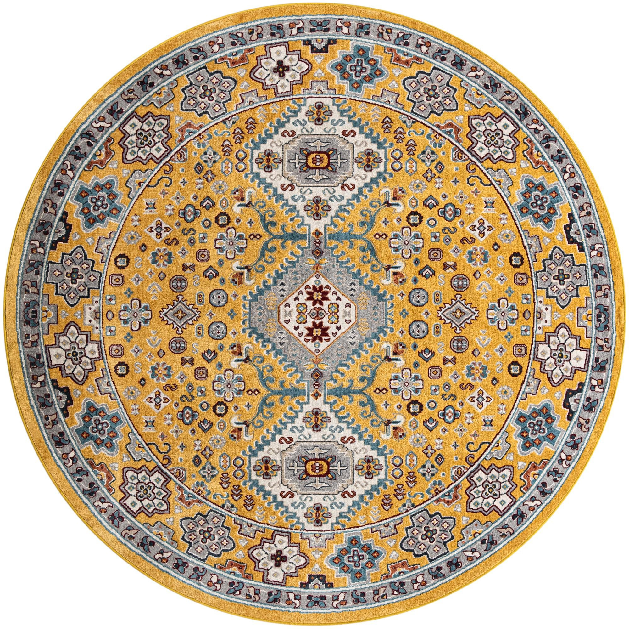 7' 10 x 7' 10 Middlebury · Border Washable Rug, yellow gold