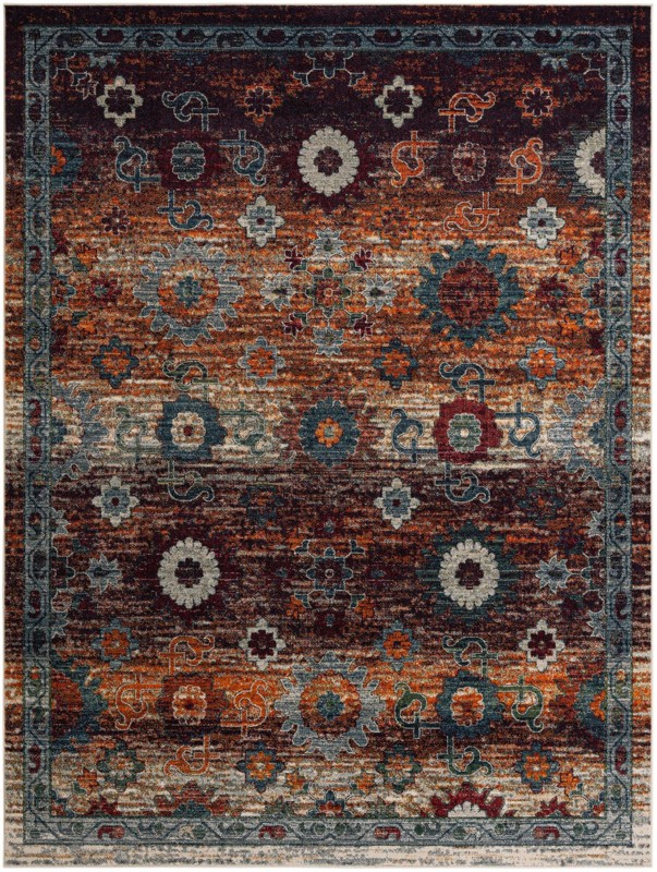 Ukiah · Medallion rug, rust and navy