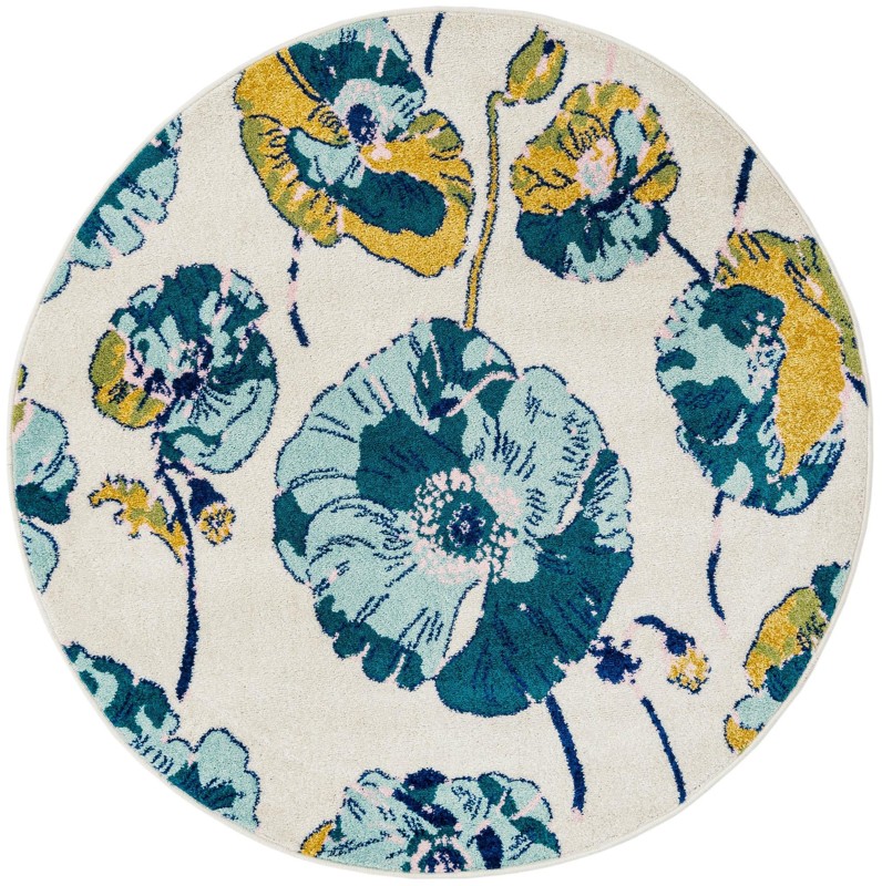 Hyland · Floral / botanical rug, white