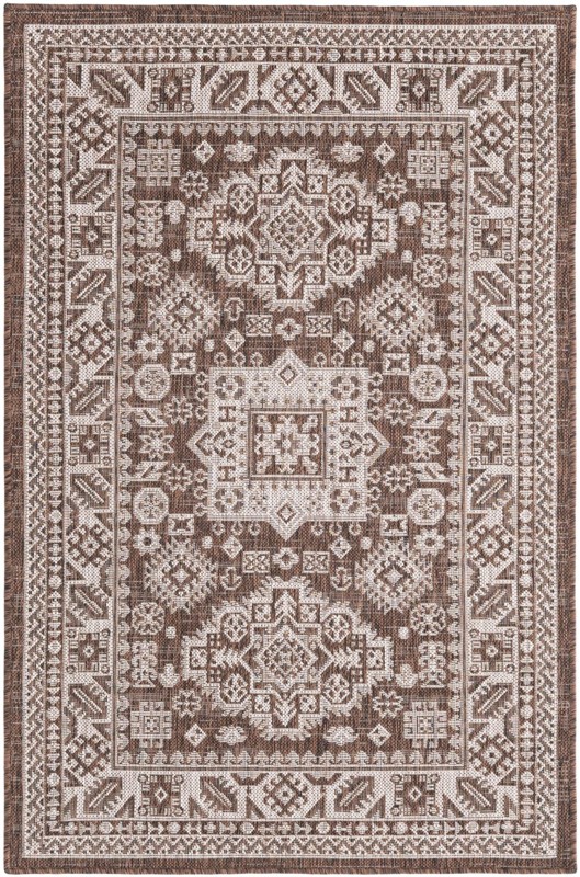 3' x 5' 3 Bellamy · Border Outdoor Rug, brown