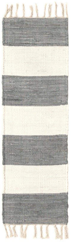 1' 2 x 4' 1 Flagstaff · Striped Chindi Rug, gray and ivory