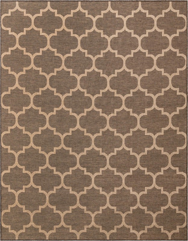 7' 10 x 10' Flora · Trellis rug, brown and natural